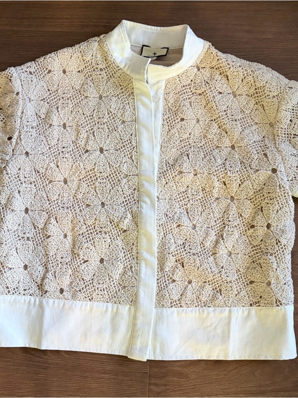 Tuckernuck Sofia Cream Crochet Shirt